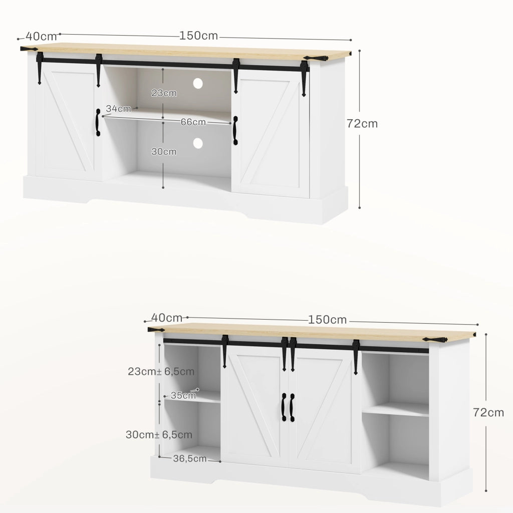 Armadio con ante scorrevoli ¨C zephmum ¨C bianco rovere 150x40x72 cm