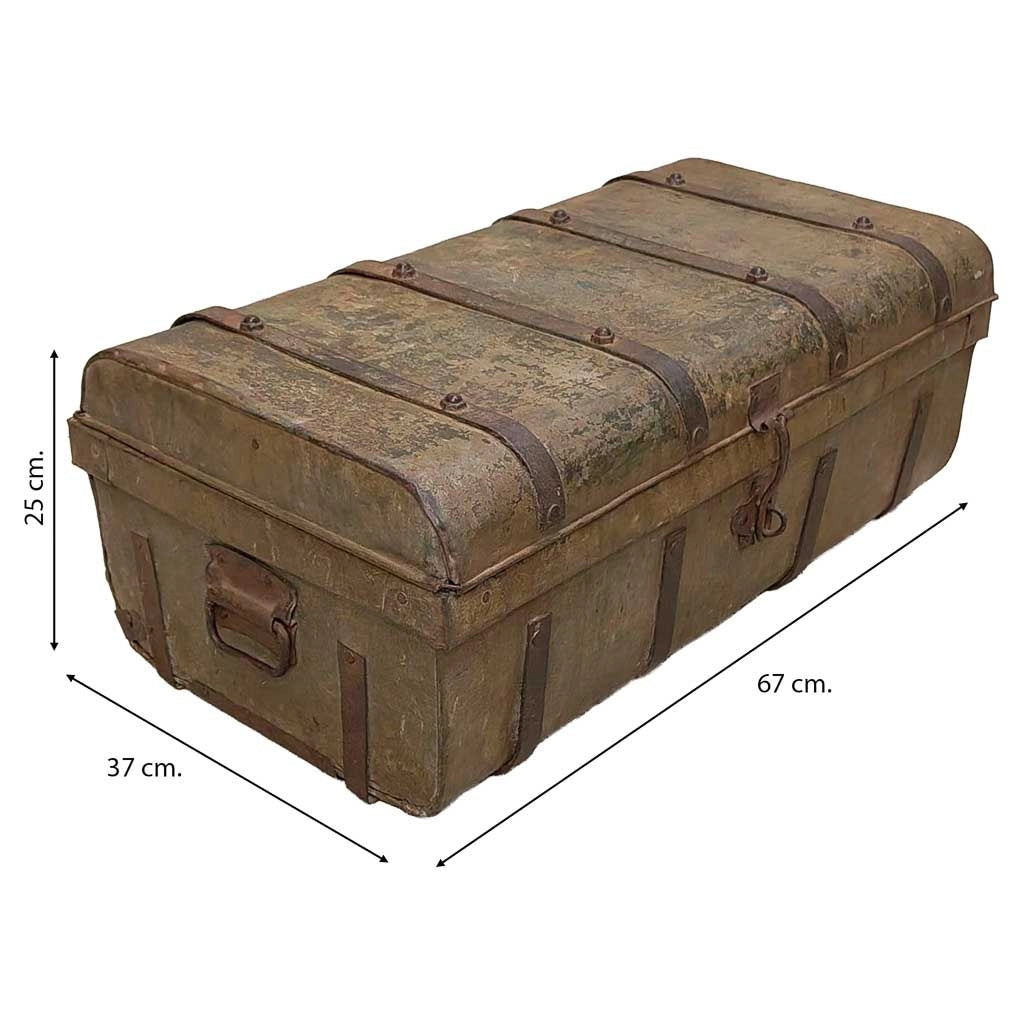 Valigia artigianale in metallo, 67x37x25h cm