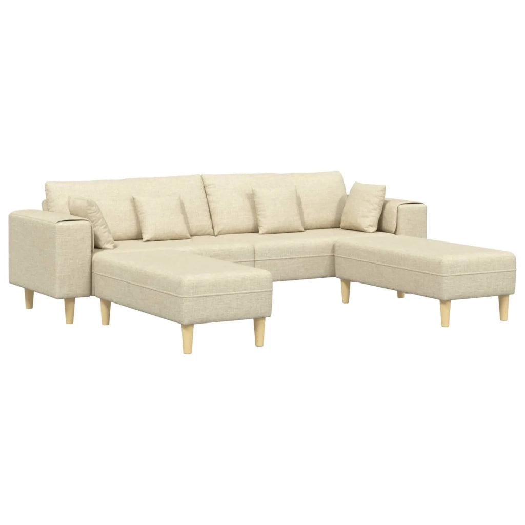 Divano con cuscino 3 pcs Crema Tessuto 3335168
