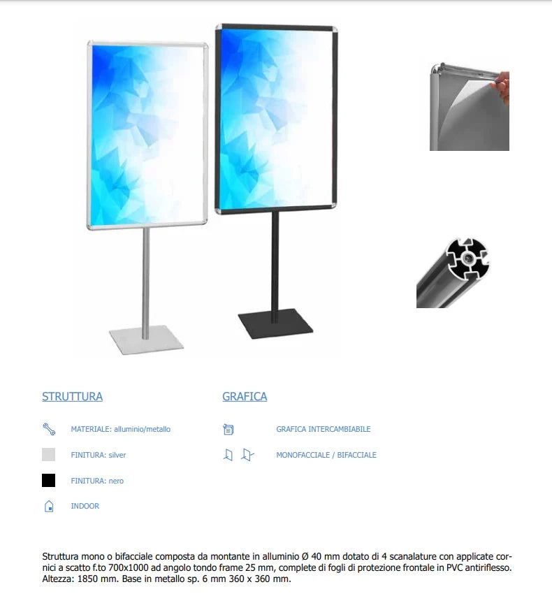 Porta Comunicazioni con cornice 70 x 100 linea Q System - Monofacciale