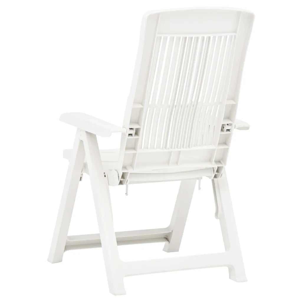 Sedie Reclinabili da Giardino 2 pz in Plastica Bianca 48766