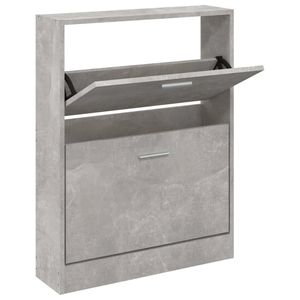 Scarpiera mobiletto portascarpe mobile per ingresso/corridoio/soggiorno 59 x 17 x 81 cm legno ingegnerizzato grigio 02_0021822