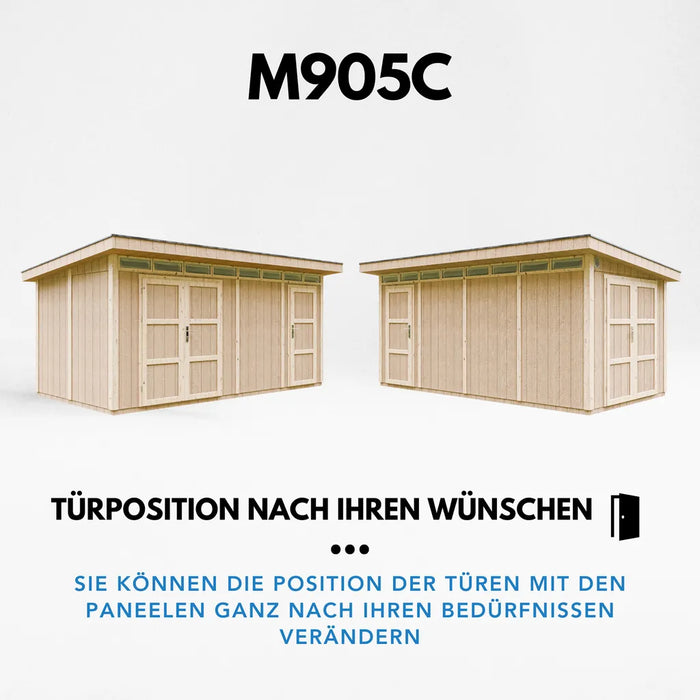 Casetta da Giardino di QUALITÃ€ PREMIUM 8.52+2.95mq-L530xW279cm - TIMBELA M905C-TERRA BROWN