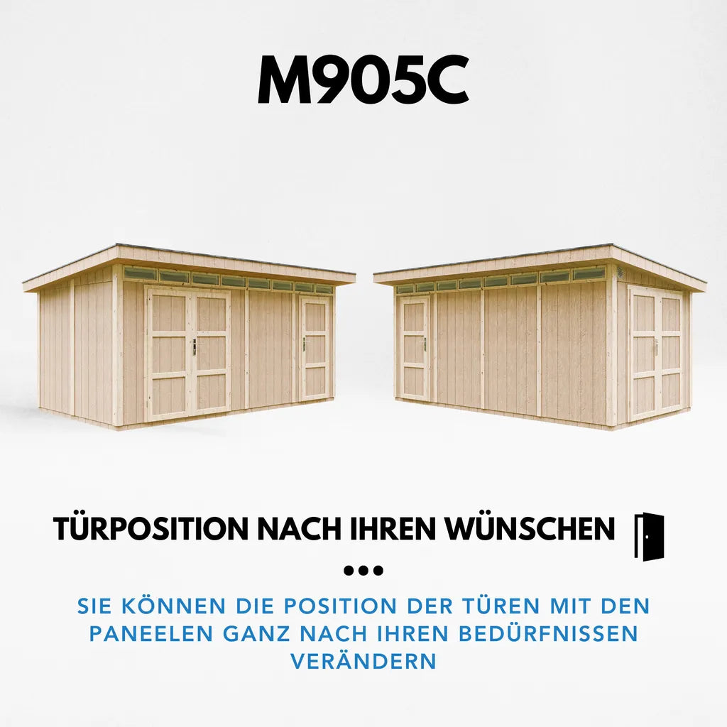 Casetta da Giardino di QUALITÃ€ PREMIUM 8.52+2.95mq-L530xW279cm - TIMBELA M905C-TERRA BROWN