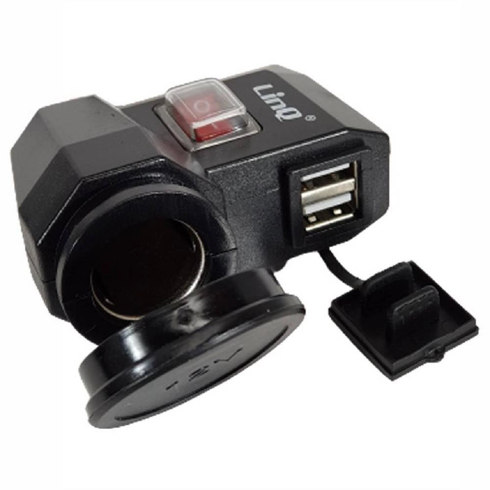 Trade Shop - Presa Accedisigari Con Doppia Porta Usb Per Moto Motocicletta Scooter Auto C-2a22 -