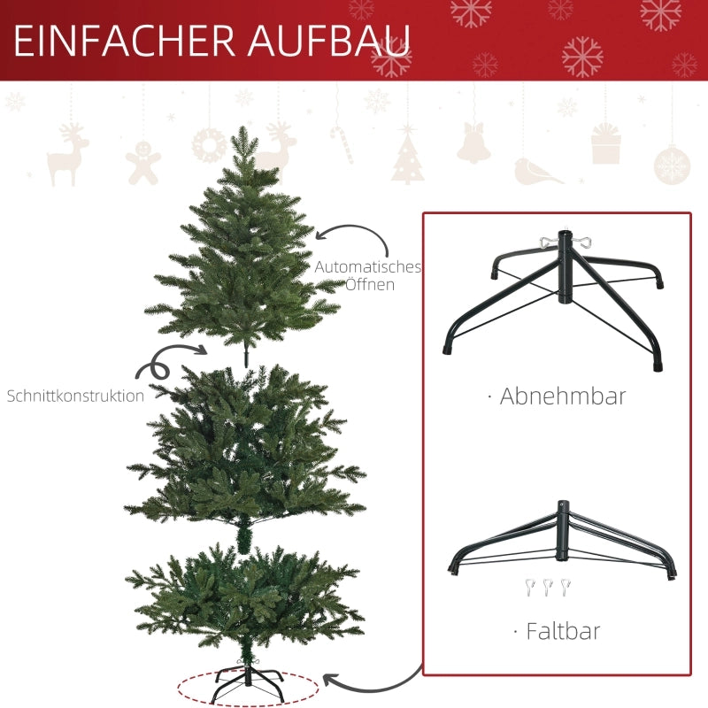 Albero di Natale artificiale 1,8 m, abete in PVC, PE, metallo, verde, ?120 x 180 cm