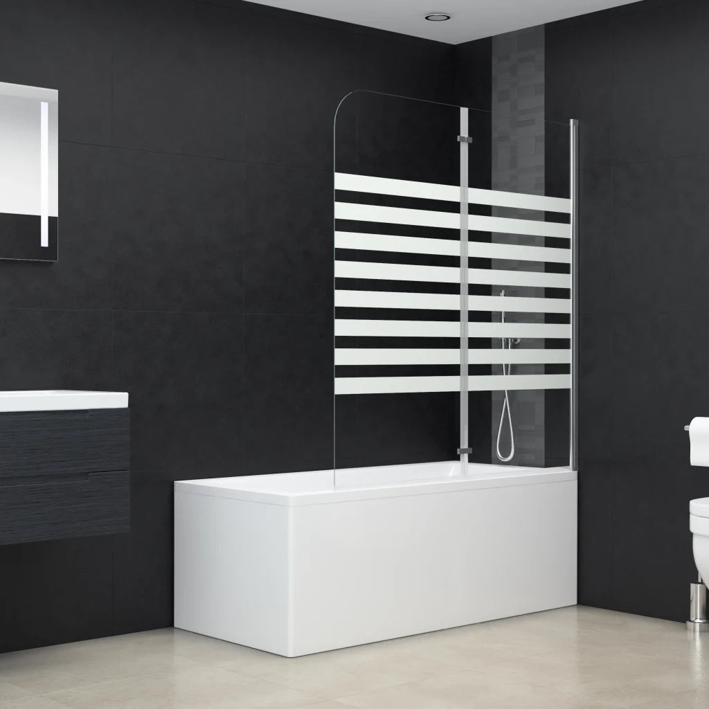 Cabina da Bagno 120x140 cm in Vetro Temperato a Righe CFW7075214