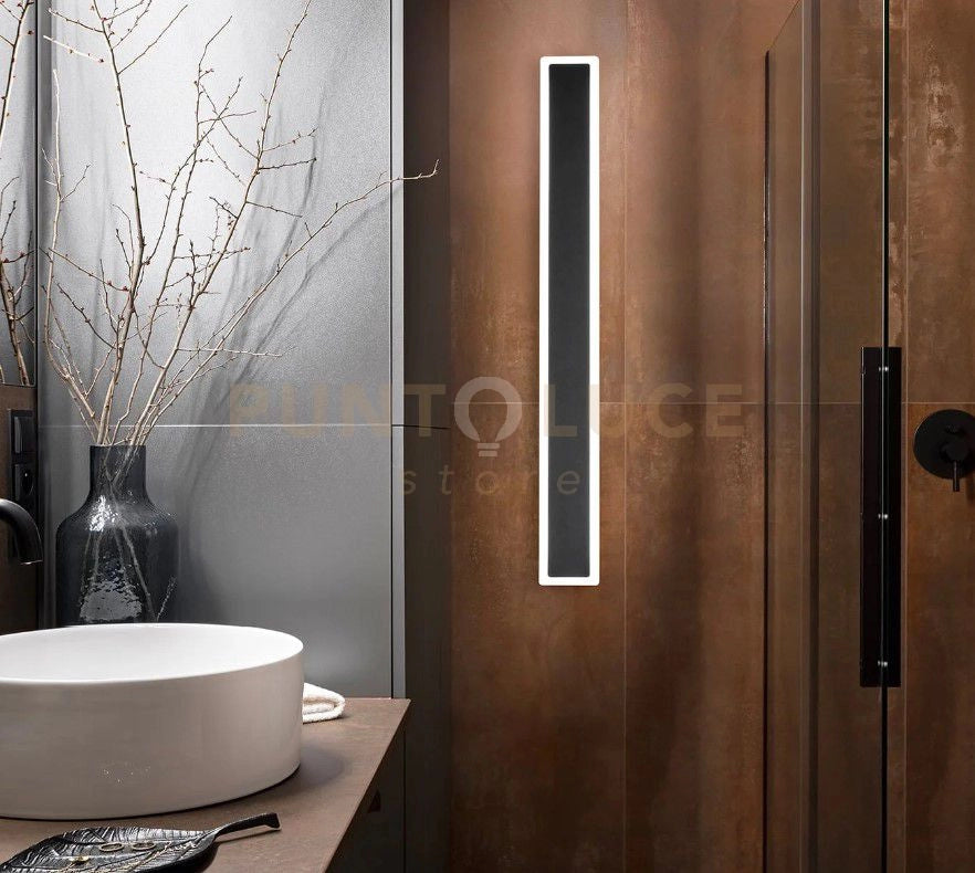 Applique in alluminio colore nero Wally LED 17W 3000K 1700Lm 62,5cm biemissione