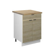 Mobiletto base per cucina Fame-Line Pannello in quercia/Bianco 60 cm con cassetto, PL Rovere Vicco