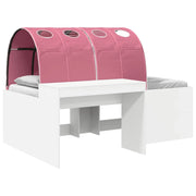 Letto singolo | Letto per adulti | Letto con Tunnel 4 pcs Bianco e Rosa Legno ingegnerizzato