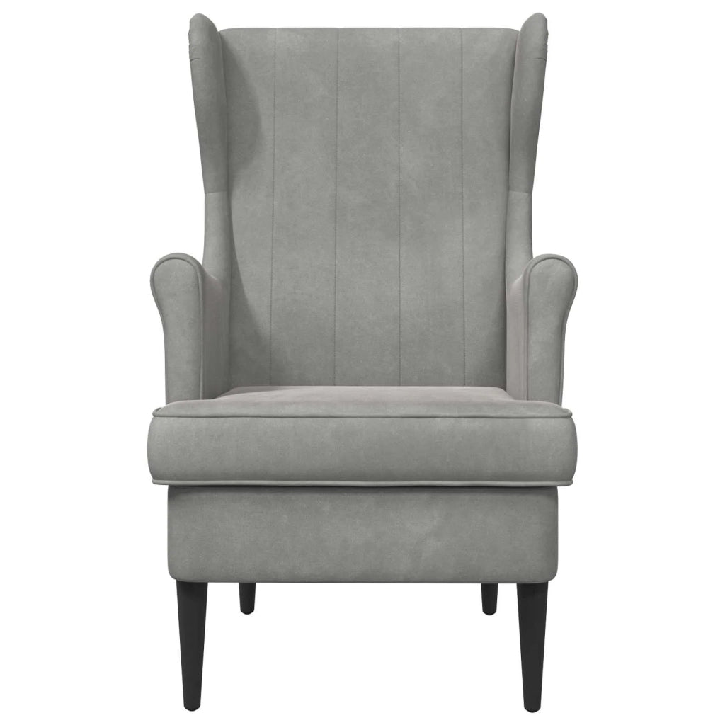 Poltrona-Divano Sedia-Poltroncina Grigio Chiaro Velluto 207295