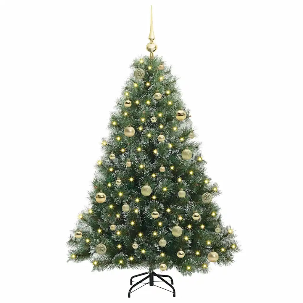 Albero di Natale | Decorazioni natalizie artificiale con 150 LED Verde 150 cm PE e PVC
