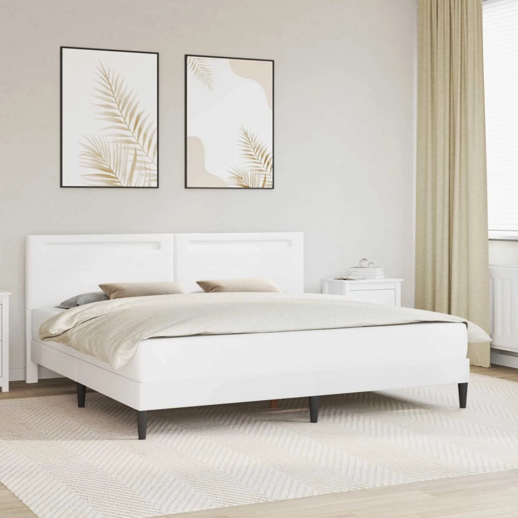 Struttura del letto con testiera Bianco 200 x 200 cm Similpelle 42028035