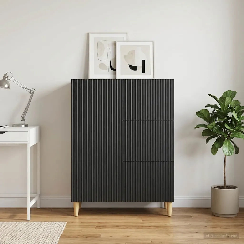 Credenza Nero 66 x 34,5 x 90 cm Legno ingegnerizzato 894626