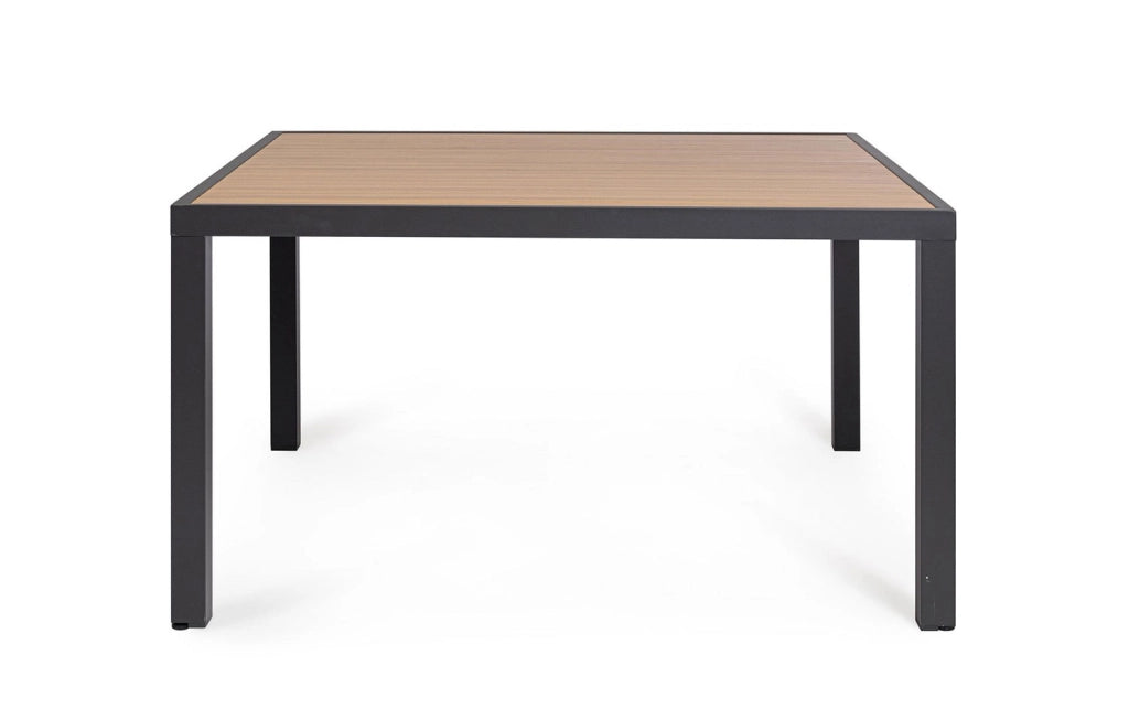 Tavolo da Esterno 136x136x75h cm in Alluminio e Polywood Hilija Naturale e Antracite