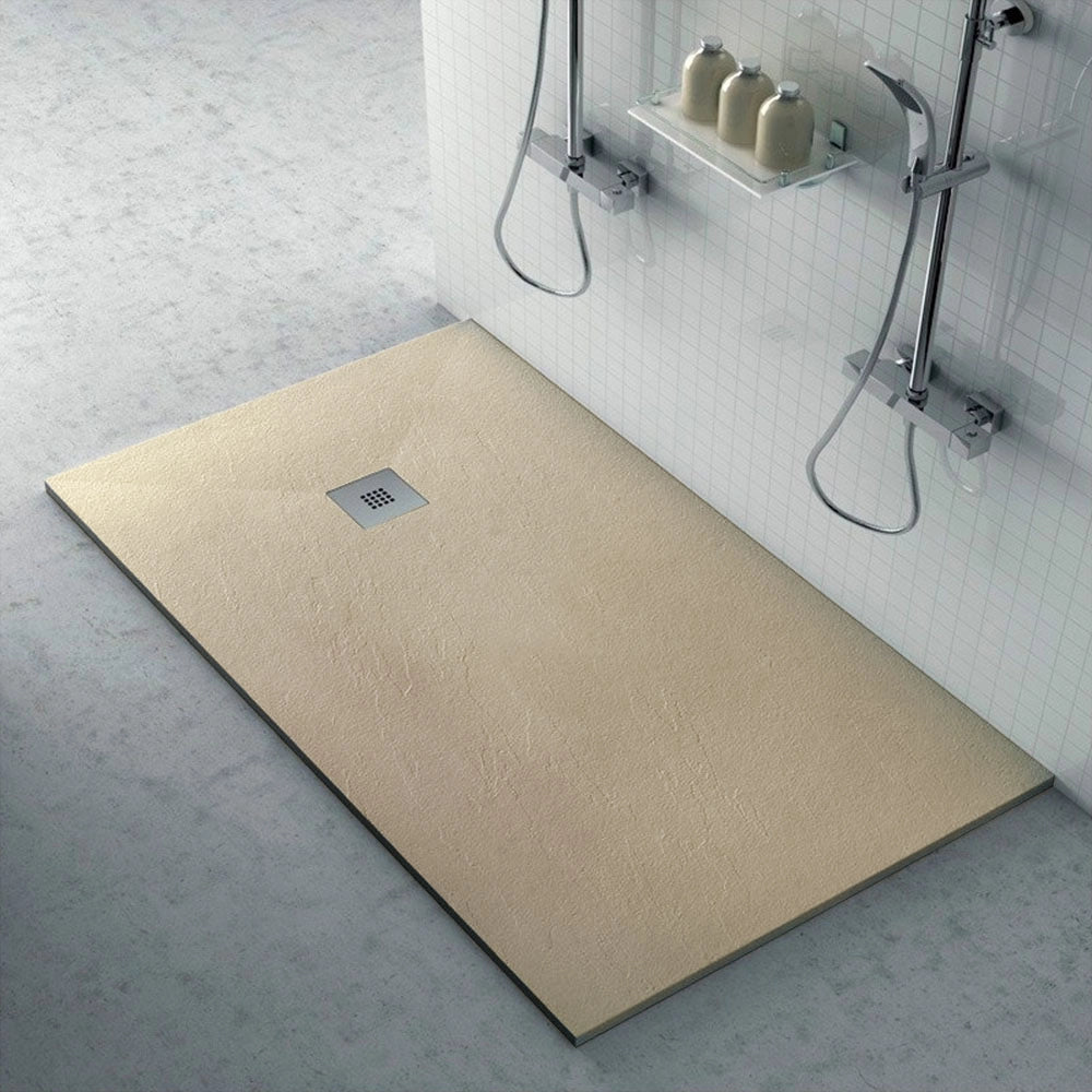 Piatto doccia filo pavimento Karen 80x150 in resina pietra tortora