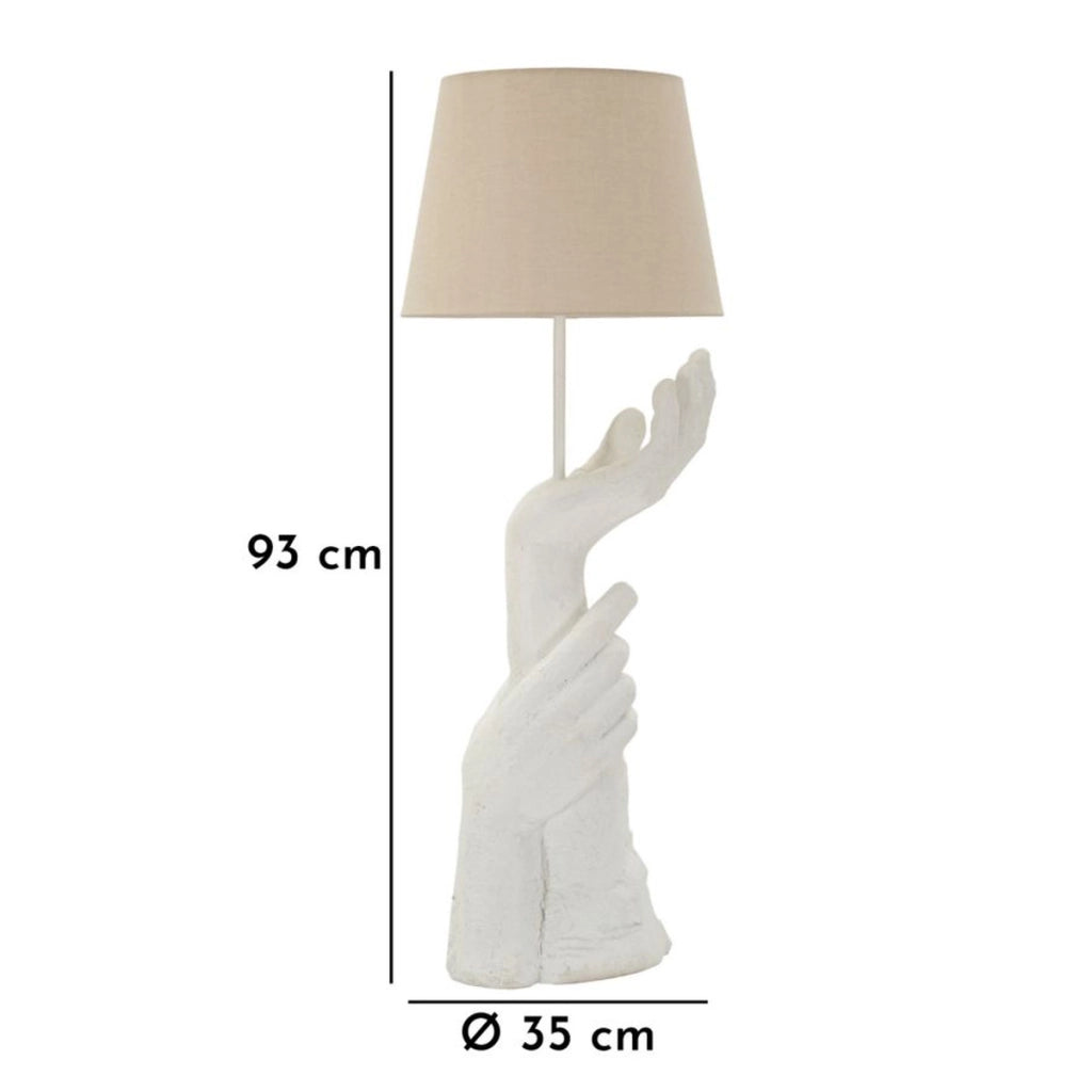 Lampada da Tavolo Mani, Bianco, Poliresina, 35x35x93 cm