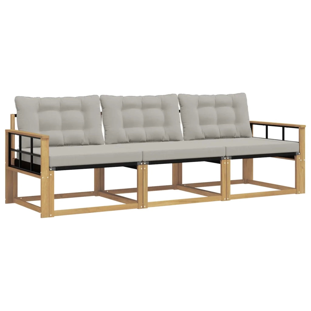Set di divani da esterno 3 pz Bianco e Grigio Chiaro 3388377