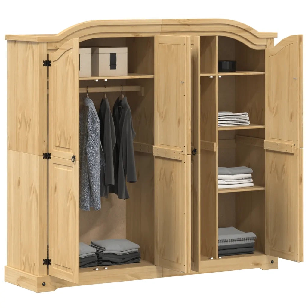 vidaXL Armadio Corona 194x52x186 cm in Legno Massello di Pino
