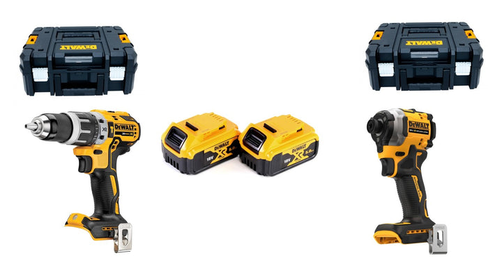 Kit utensili DeWalt 18V impulsi DCF850 + Trapano DCD796 + 2 batterie 5 AH