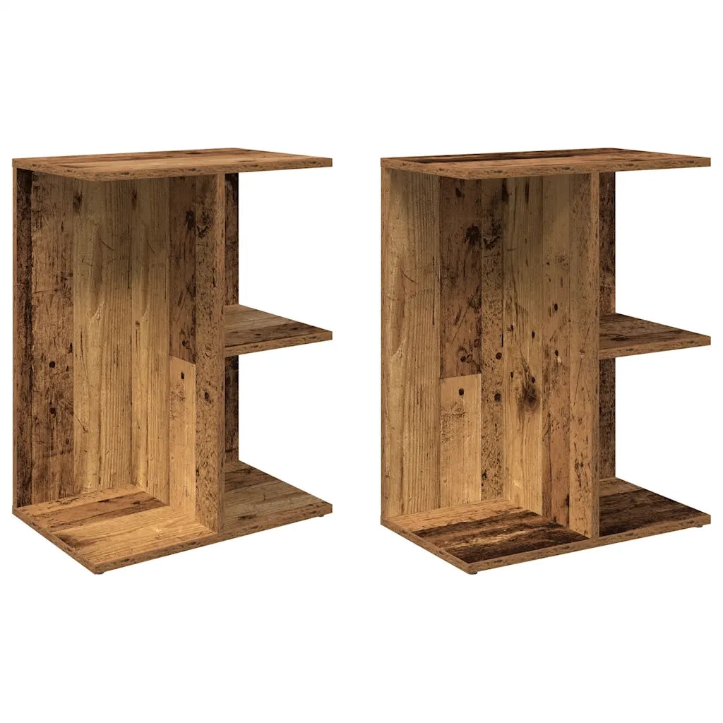 Comodini 2 pz-Set di 2 Tavolino da notte Legno Antico 46,5x29x61 cm in Legno Multistrato