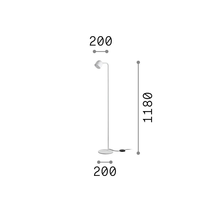 Lampada Da Terra Dodo 9W Luce Orientabile Nero Ideal Lux