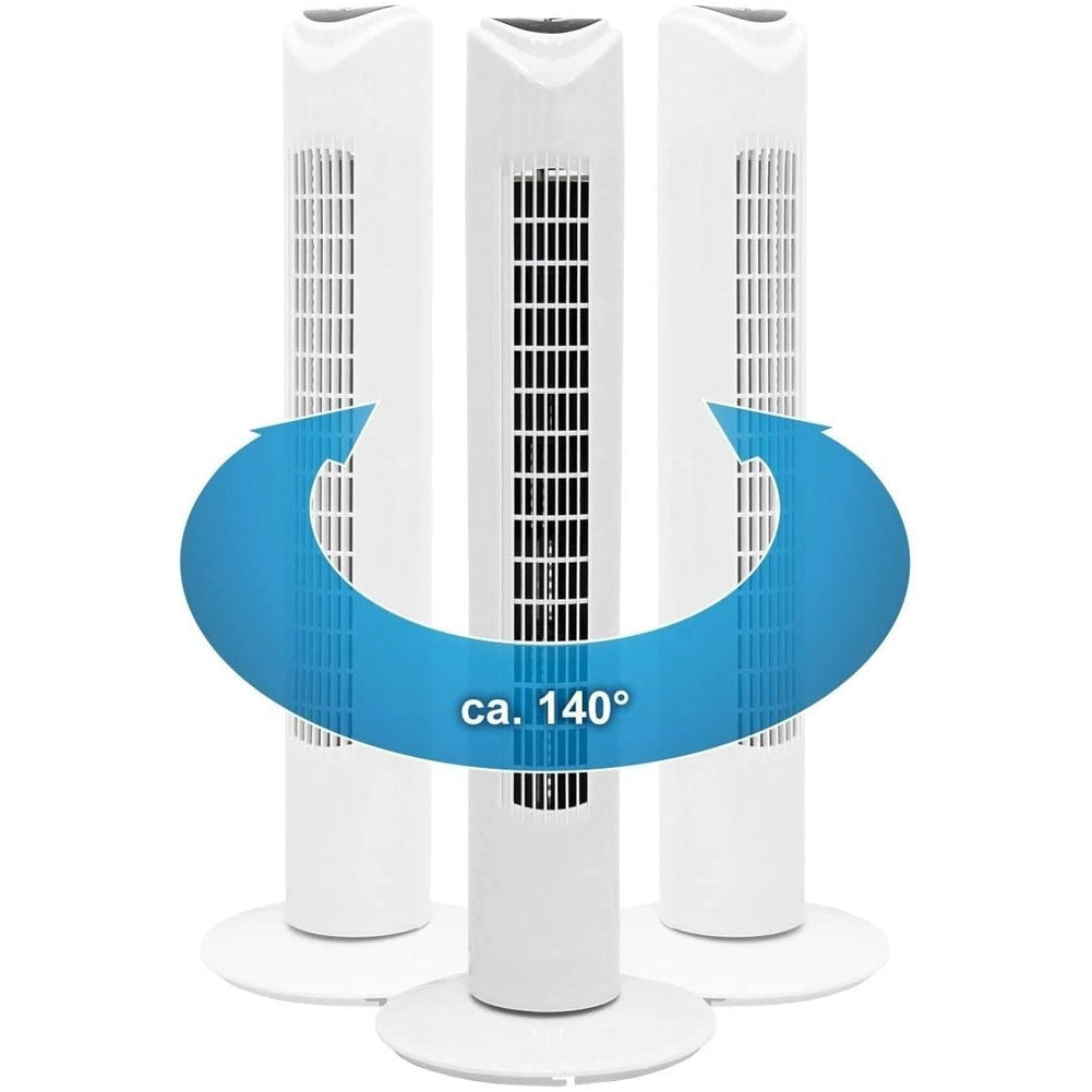 Ventilatore a Torre 80 cm Silenzioso 3 Velocità Oscillante Timer con Telecomando 45W