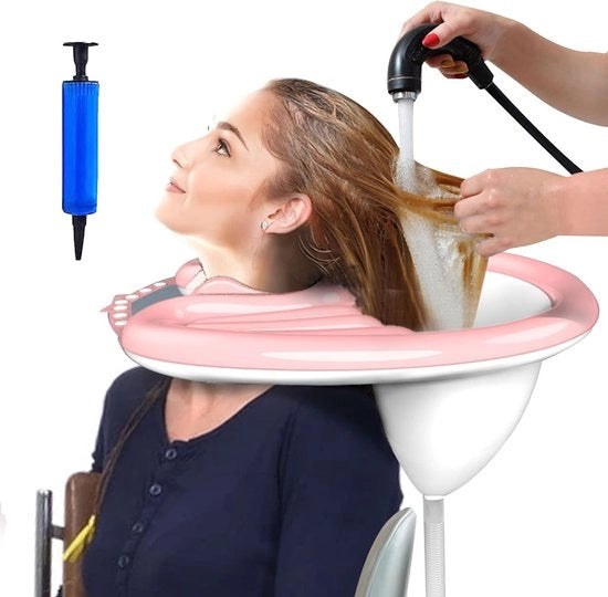 Sacchetto per shampoo portatile espandibile, salone mobile, lavandino pieghevole per capelli per donne incinte con disabilità, bambini, anziani in letto e a casa