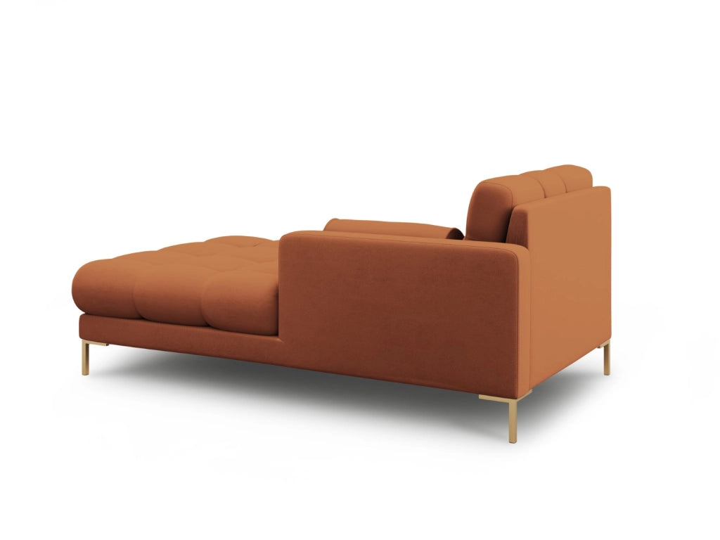 Cosmopolitan Design - Chaise longue destra "Bali" in tessuto strutturato mattone 