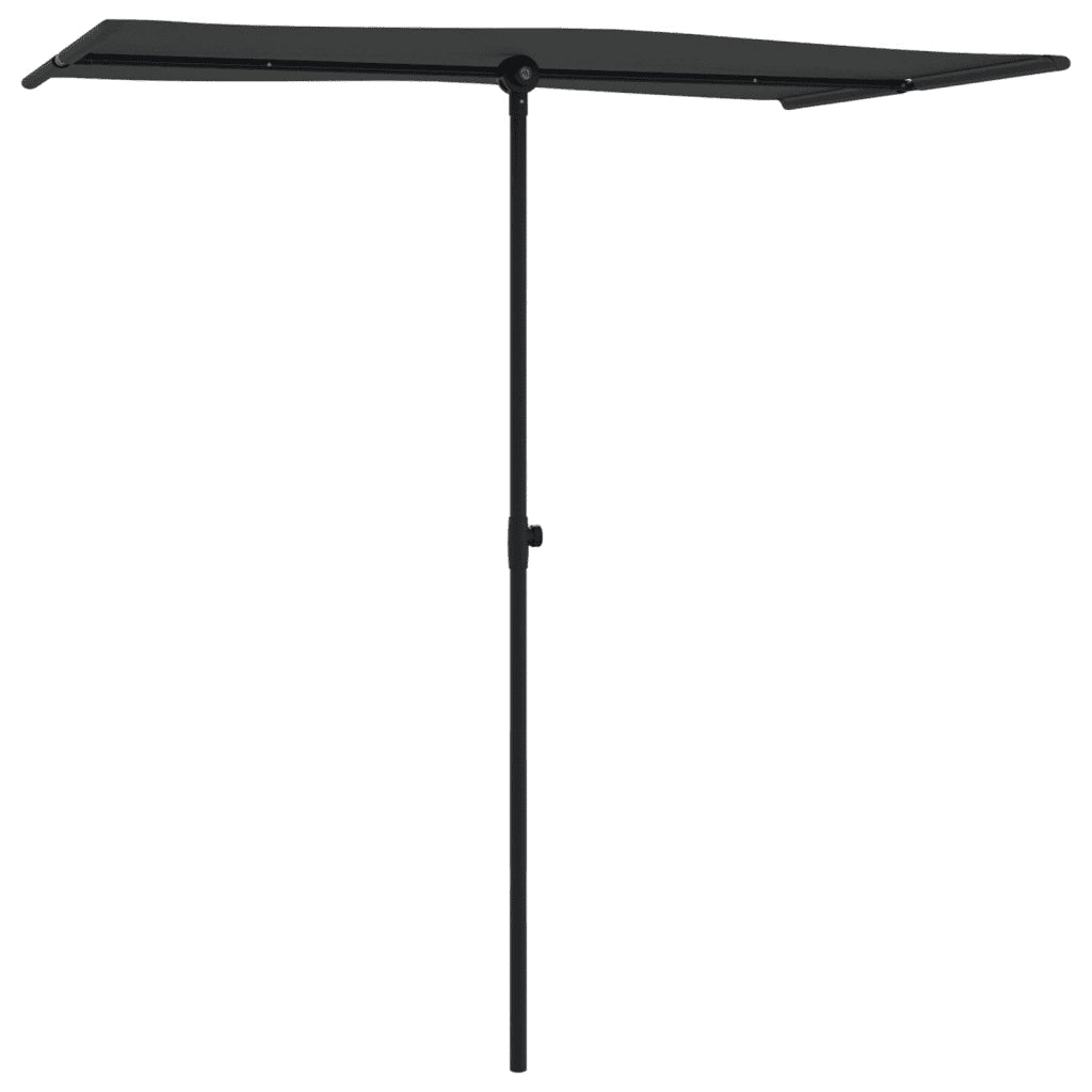 Ombrellone da Giardino-Ombrello da Balcone con Palo in Alluminio 180x110cm Nero
