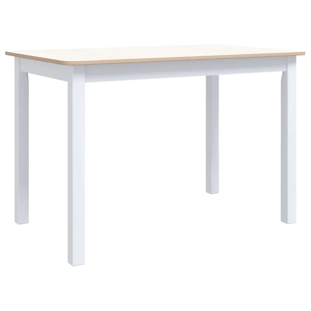Tavolo da Pranzo Bianco Marrone 114x71x75cm Massello di Hevea cod mxl 10132