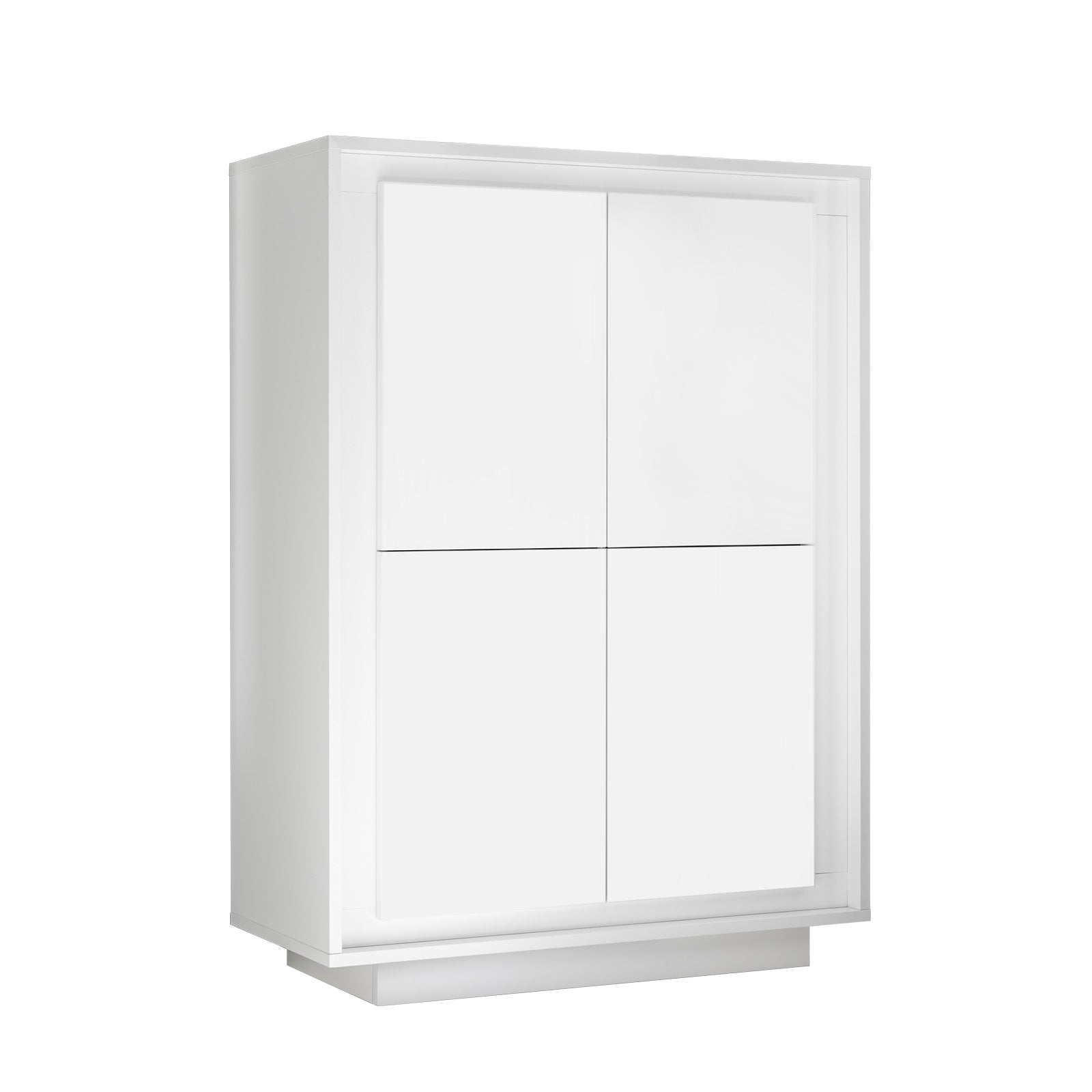 Credenza 4 Ante 106x50x146 cm in Legno TFT Frame Bianco Opaco
