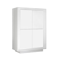 Credenza 4 Ante 106x50x146 cm in Legno TFT Frame Bianco Opaco