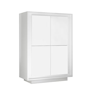 Credenza 4 Ante 106x50x146 cm in Legno TFT Frame Bianco Opaco