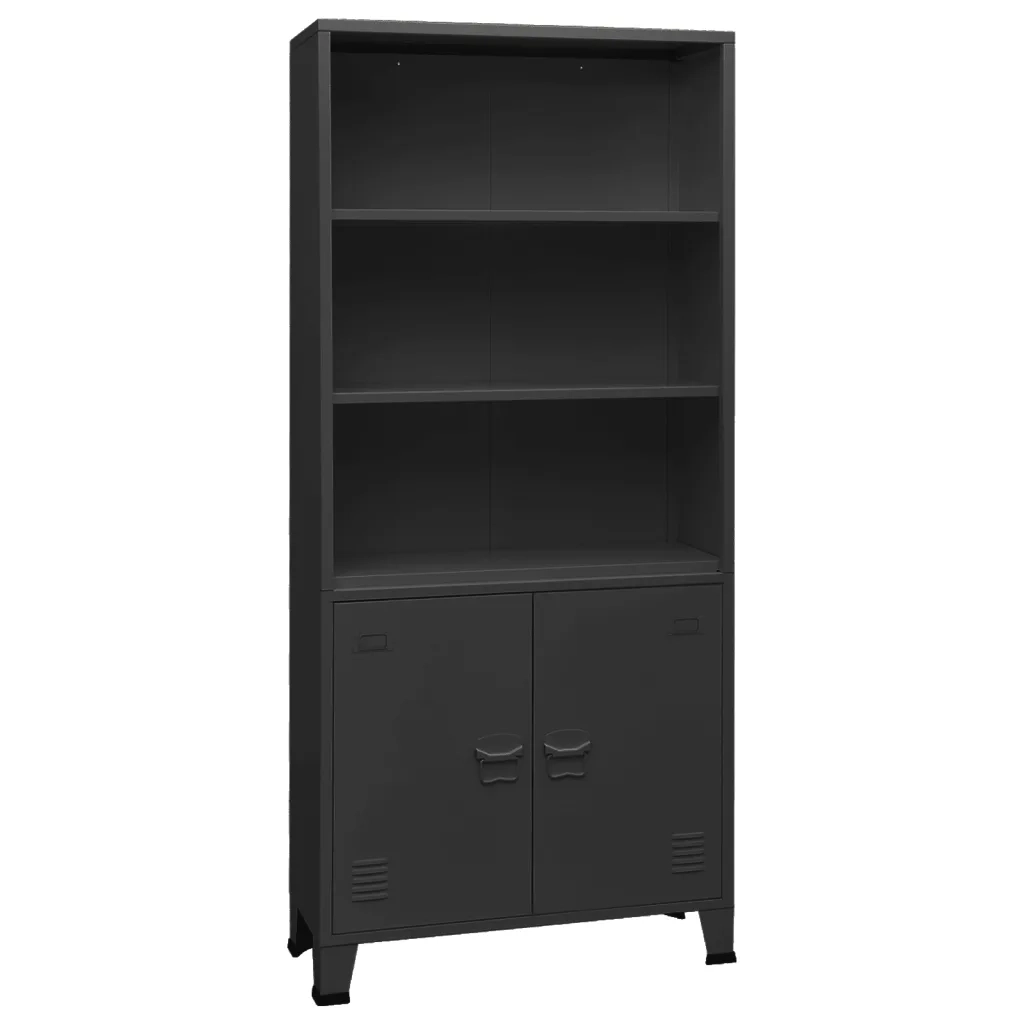 Libreria Industriale Antracite 80x32x180 cm in Acciaio cod mxl 16016