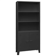Libreria Industriale Antracite 80x32x180 cm in Acciaio cod mxl 16016