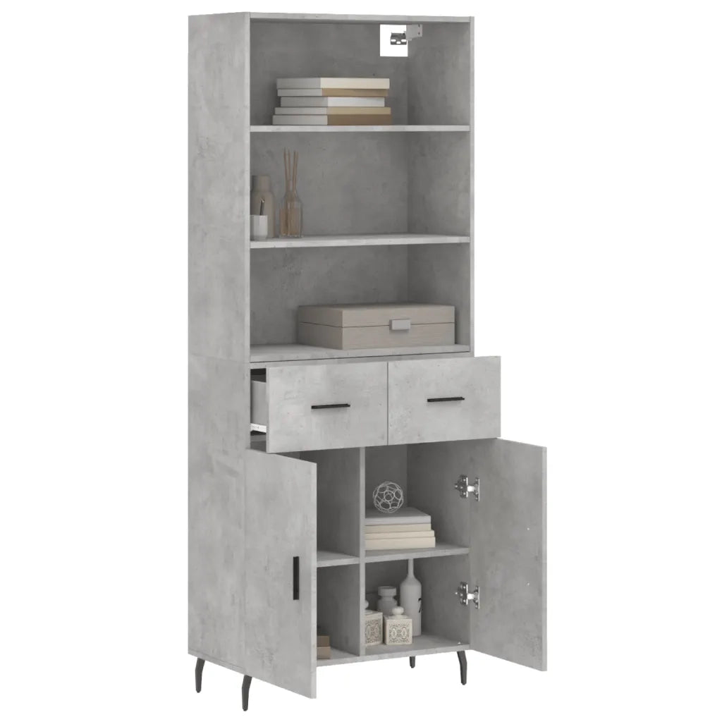 Credenza Grigio Cemento 69,5x34x180 cm in Legno Multistrato 3200533