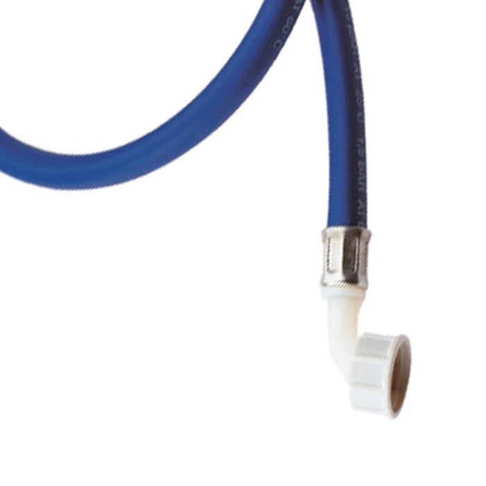 Tubo di carico per lavatrice, colore blu con curvetta 150 cm