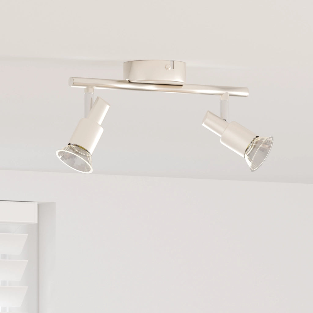 Faretto da Soffitto 2 Vie Regolabile Nickel Spazzolato GU10