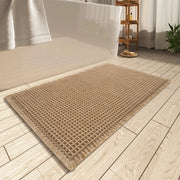 Matte da bagno migliorata - Superassorbente, mat da bagno antiscivolo per pavimento bagno - Asciugamano da bagno lavabile macchina con pennelli - Mat da bagno con parte posteriore in gomma - Estremamente morbido - 43 cm x 61 cm - Miele
