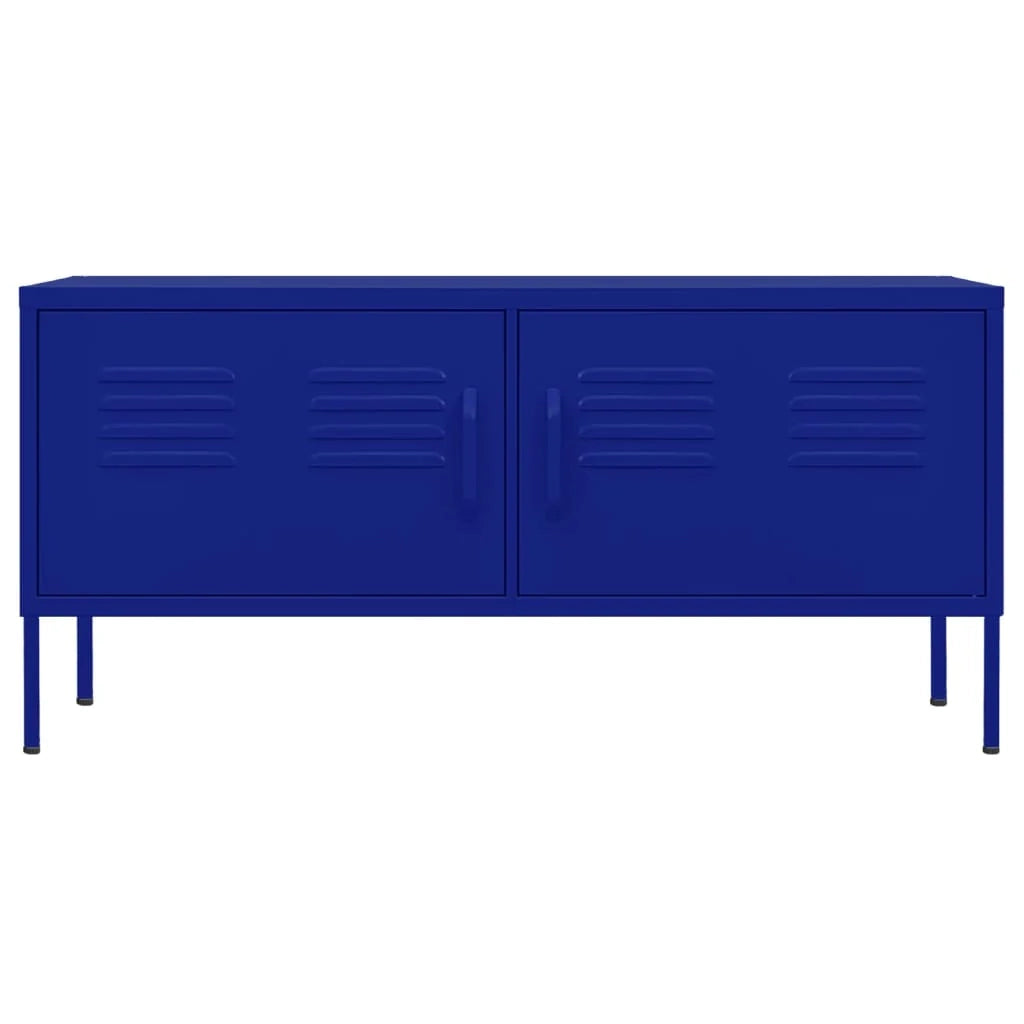 Mobile TV multimediale scaffale TV mobile TV sala da pranzo soggiorno camera da letto blu navy 105 x 35 x 50 cm acciaio blu 02_0027686