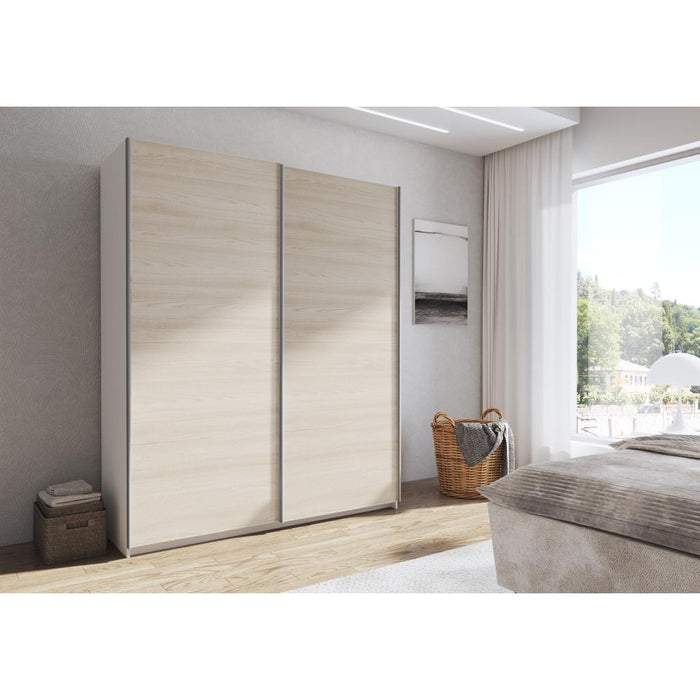 ARMADIO CAMILLA 180X57XH220CM BIANCO/ANTE OLMO.