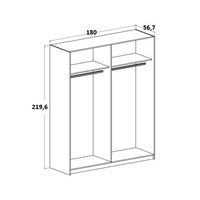 ARMADIO CAMILLA 180X57XH220CM BIANCO/ANTE OLMO.