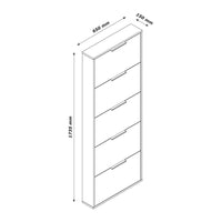 SCARPIERA ESPRESSO 5 RIBALTE 65X15XH174CM BIANCA