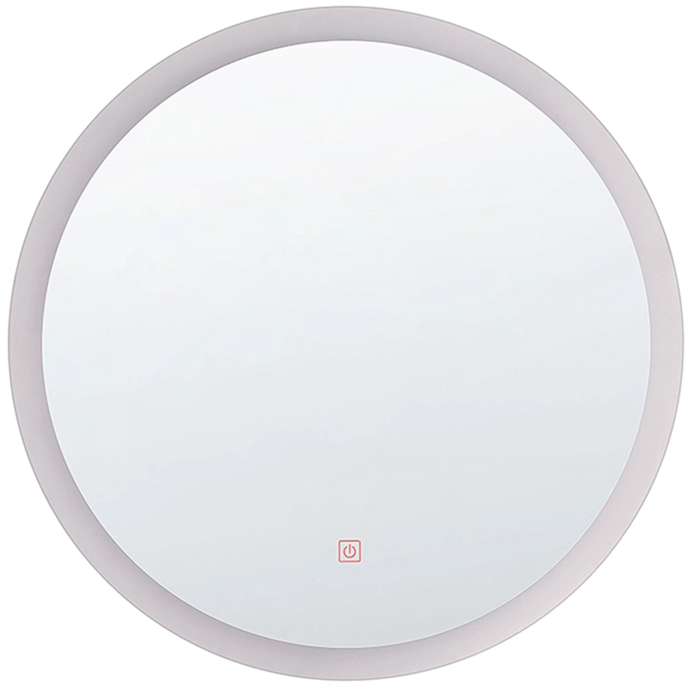 Specchio da parete a LED sospeso da 58 cm Rotondo moderno e contemporaneo per il trucco da toeletta da bagno glamour