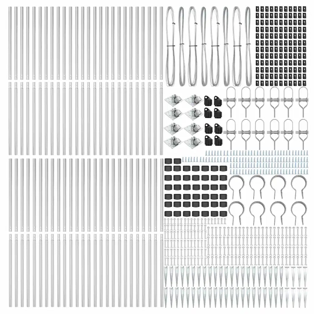 Palo della recinzione 52 pcs Grigio 3,2 x 3,2 x 165 cm 3350208