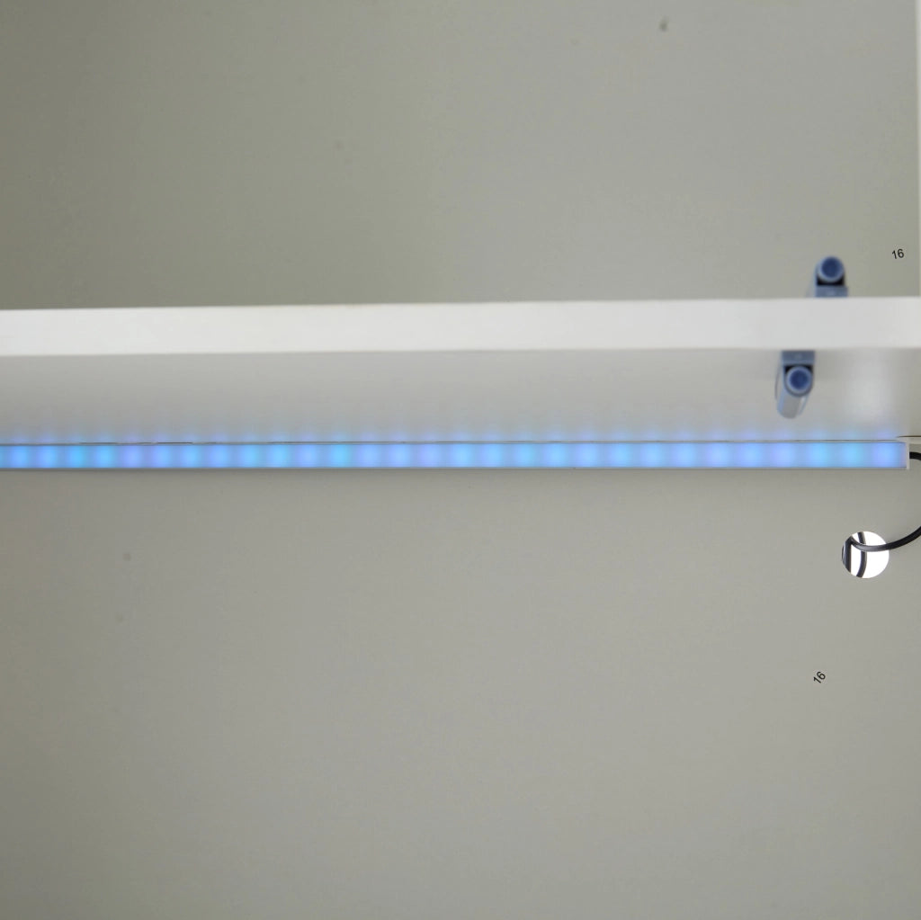 Vetrina LED 61x42x162 cm con 2 ante e ripiani regolabili bianca HOMVRA