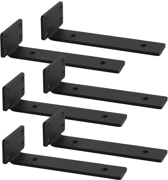 Supporti per tavole in acciaio inossidabile - 6 pezzi - Montaggio a parete - Sostegno per carichi pesanti - 25cm - Sostegni per tavole in acciaio