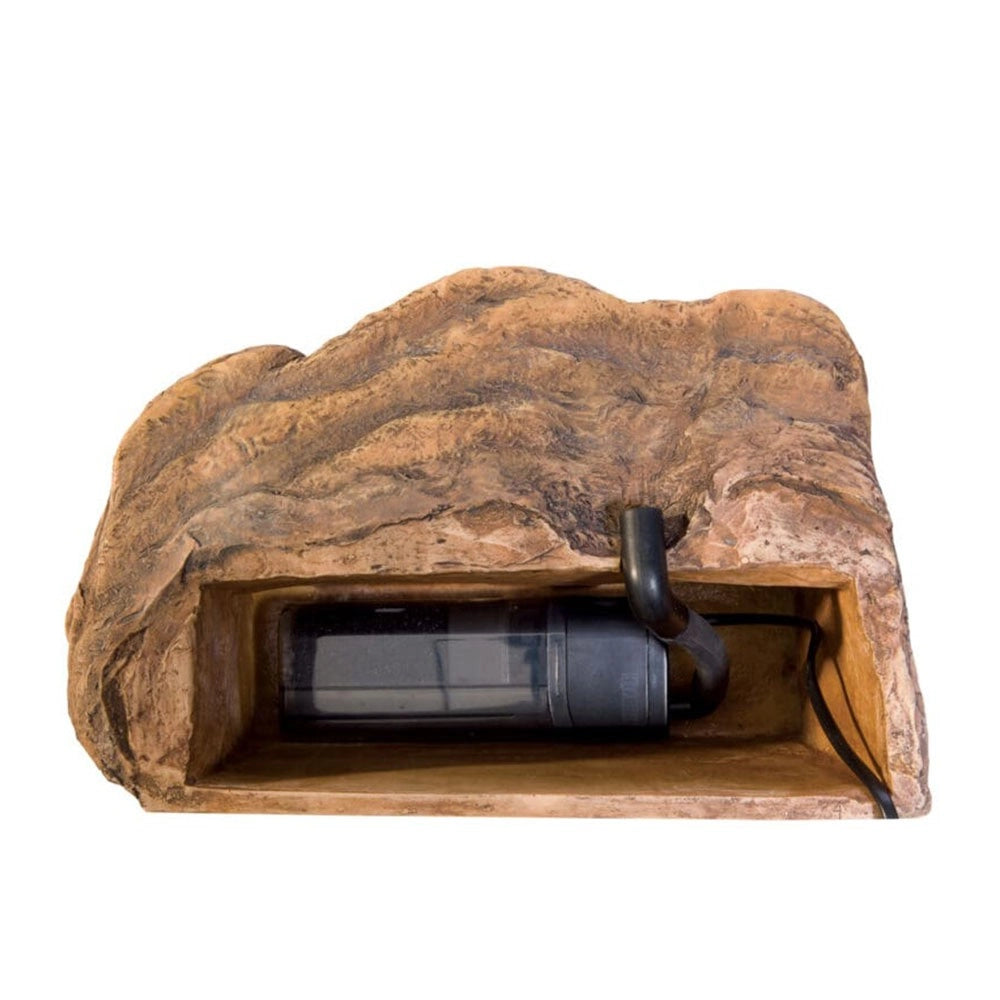 Exoterra Turtle Cliff Large -  Roccia + Filtro con Tripla Azione per Acqua Terrari- Misure cm 37x23x23,5H