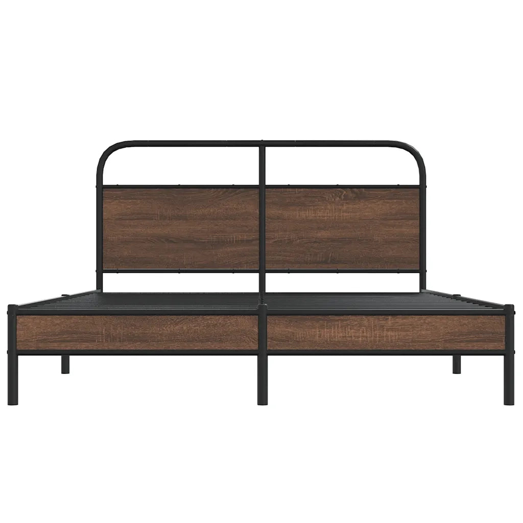 Letto matrimoniale | Letto per adulti | Giroletto senza Materasso Rovere Marrone 150x200 cm Truciolato